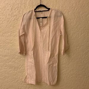 J. Crew Pink and White Striped Cover Up